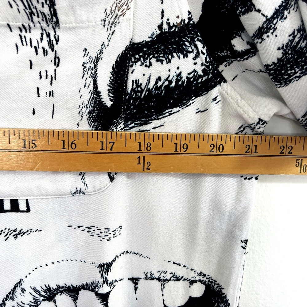 Iggy X Polar Skate Co Alternative Mens Shirt All Over Mouth Sz L  Button Up RARE - Picture 14 of 16